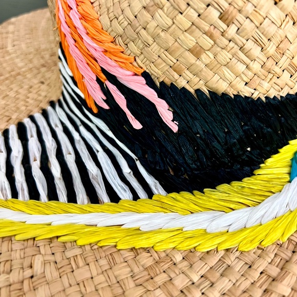 NEW Straw Hat With Colorful Design - Picture 3 of 5